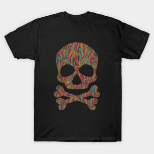 Skull and Bones Halloween Art Retro Pattern T-Shirt